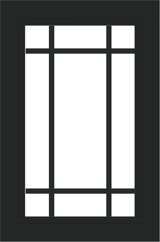 WDMA 24x36 (23.5 x 35.5 inch) black uPVC/Vinyl Picture Window with Prairie Grilles Interior