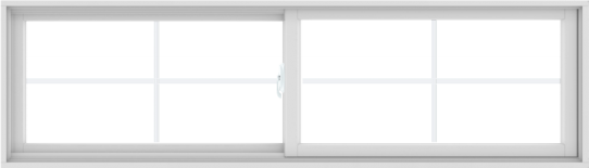 WDMA 84X24 (83.5 x 23.5 inch) White uPVC/Vinyl Sliding Window with Colonial Grilles