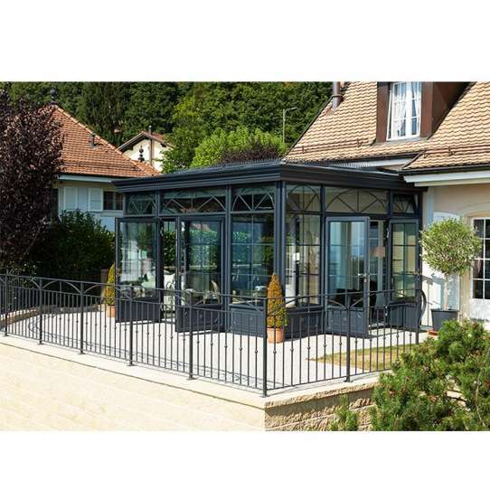 China WDMA Aluminum Prefabricated Conservatory Glass House For Sell