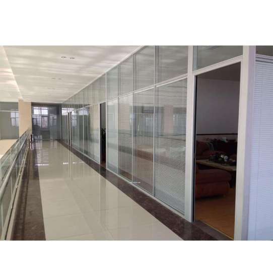 China WDMA Cheap Office Living Room Conference Room Aluminium Glass Partition Wall With Blinds Design