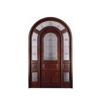 WDMA Chinese Supplier Customized Antique Solid Round Wooden Arch Doors