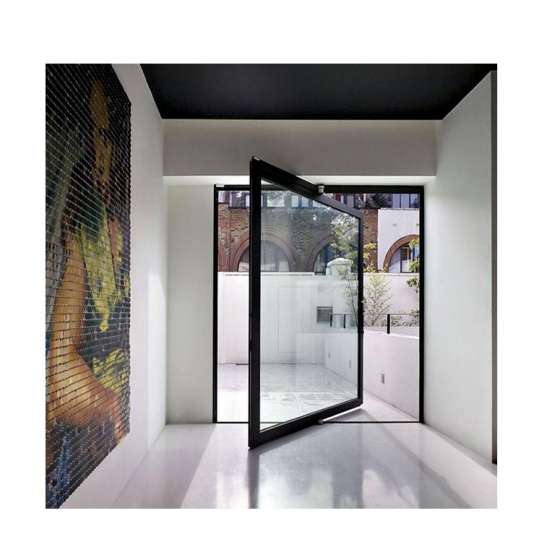 WDMA Exterior Interior Commercial Aluminium Metal 180 Degree Hinge Center Pivot Entrance Entry Front Glass Door System