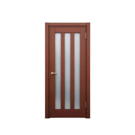 WDMA double wood front door with glass