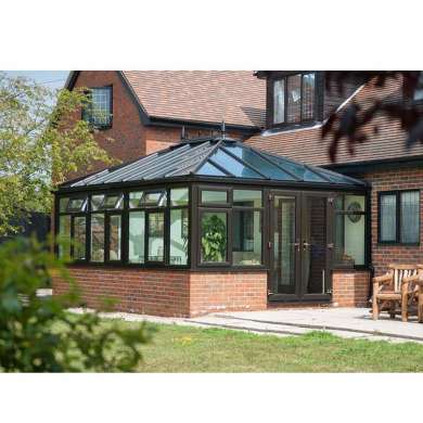 WDMA Feelingtop Laminated Safety Glass Villa And Garden House Polygon Roof Molding Aluminum greenhouse