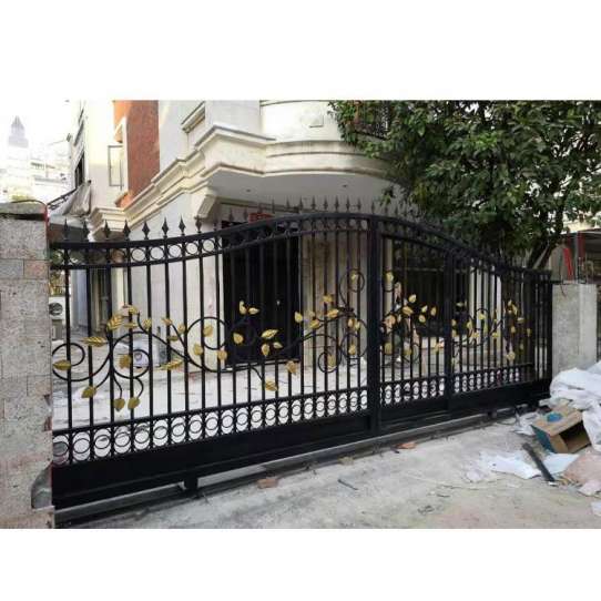 WDMA Italian Style Big Wrought Iron Front Sliding Door Gate Design For Sale
