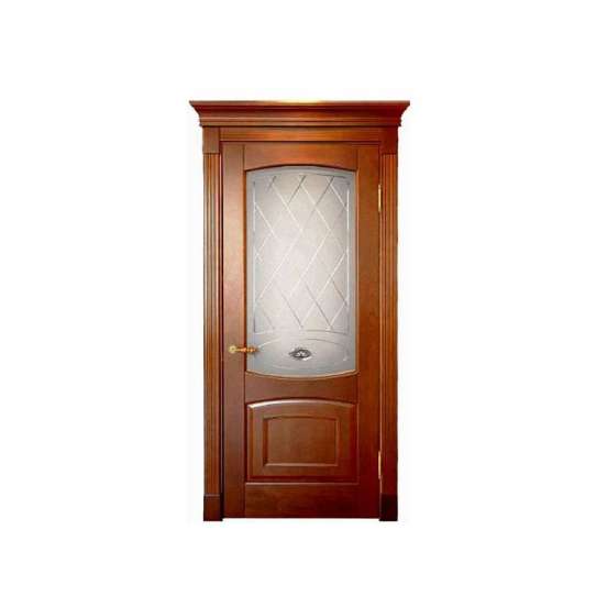 China WDMA Modern Artificial Small Round Top Tropical Beech Teak Ornament And Alder Solid Wood Double Lattice Door Models For Apartment And