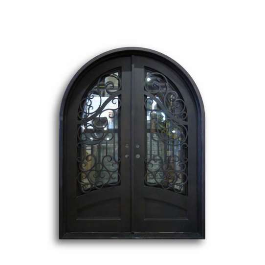 WDMA Modern Italian Pattern Antique Garden Use Arch Wrought Iron Door Front Gate Model