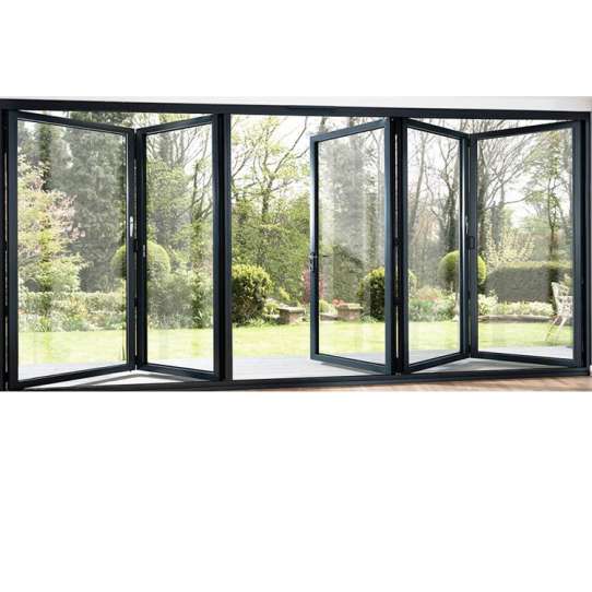 China WDMA Nafs 2011 American Standard Aluminum Glass Door folding Door System With Accordion Fly Screen